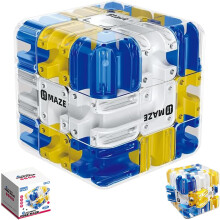 3D Rolling Ball Maze Cube Large Labyrinth 3D-Puzzle Maze Cube Fun Brain Teaser Challenge Game Marble Labyrinth Gift Blue