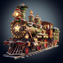 Christmas Mechanical Train Puzzles Adults Gifts Wooden 155 Pieces 11.4 11.2in