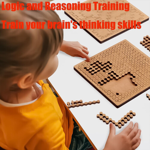Fractal Tray Puzzles - Reverse Thinking Challenging Irregular Wooden Jigsaw, Mind Bending Brain Teaser 1