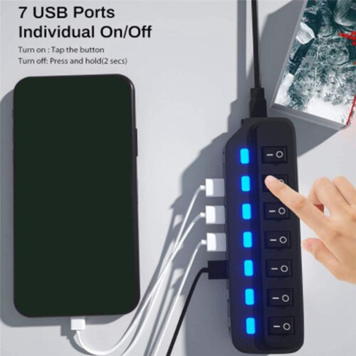 USB Hub 2.0 USB Splitter Multi Hub Adapter USB Several  Power Adapter with  Accessories for PC Laptop,Black 2