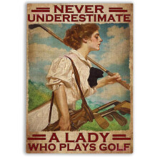 Rompecabezas de 500 piezas "Chica Golfista: Nunca subestimes a una dama que juega al golf" - Accesorios de juego, alivio del estrés, entretenimiento