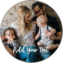 Rompecabezas personalizado con foto, 42-158 piezas, forma circular, regalo personalizado para familia, boda y graduación.