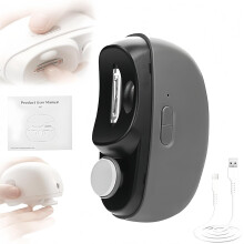 Smart negleklipper 3-i-1 negletrimmer USB genopladelig 2 hastigheder automatisk med LED-lys sikker tåfingernegl sort