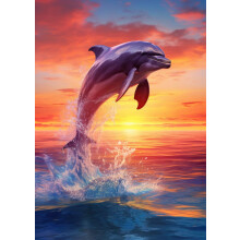 1000 bitars delfinpussel med poster - perfekt sammanfogning, bokstav på baksidan, dammfri, heminredning, present