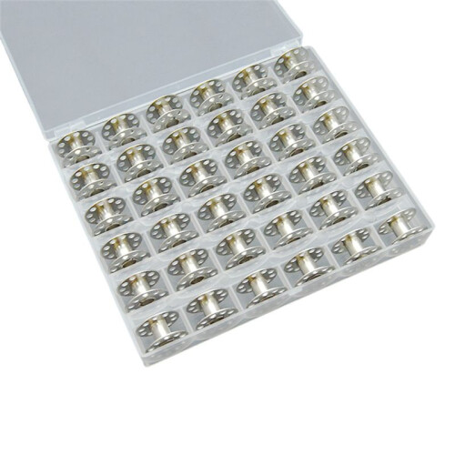 36 Pcs Metal Bobbins for Sewing Machine with Storage Box