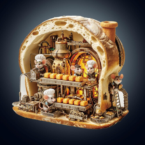 Ξύλινο παζλ Mouse Bakery για ενήλικες - Μοναδικά ξύλινα παζλ σε σχήμα ζώου για χριστουγε