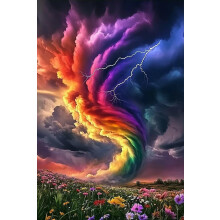 Rompecabezas de 1000 piezas de tornado colorido para adultos: desafiante, educativo, perfecto para decorar el hogar y las vacaciones.