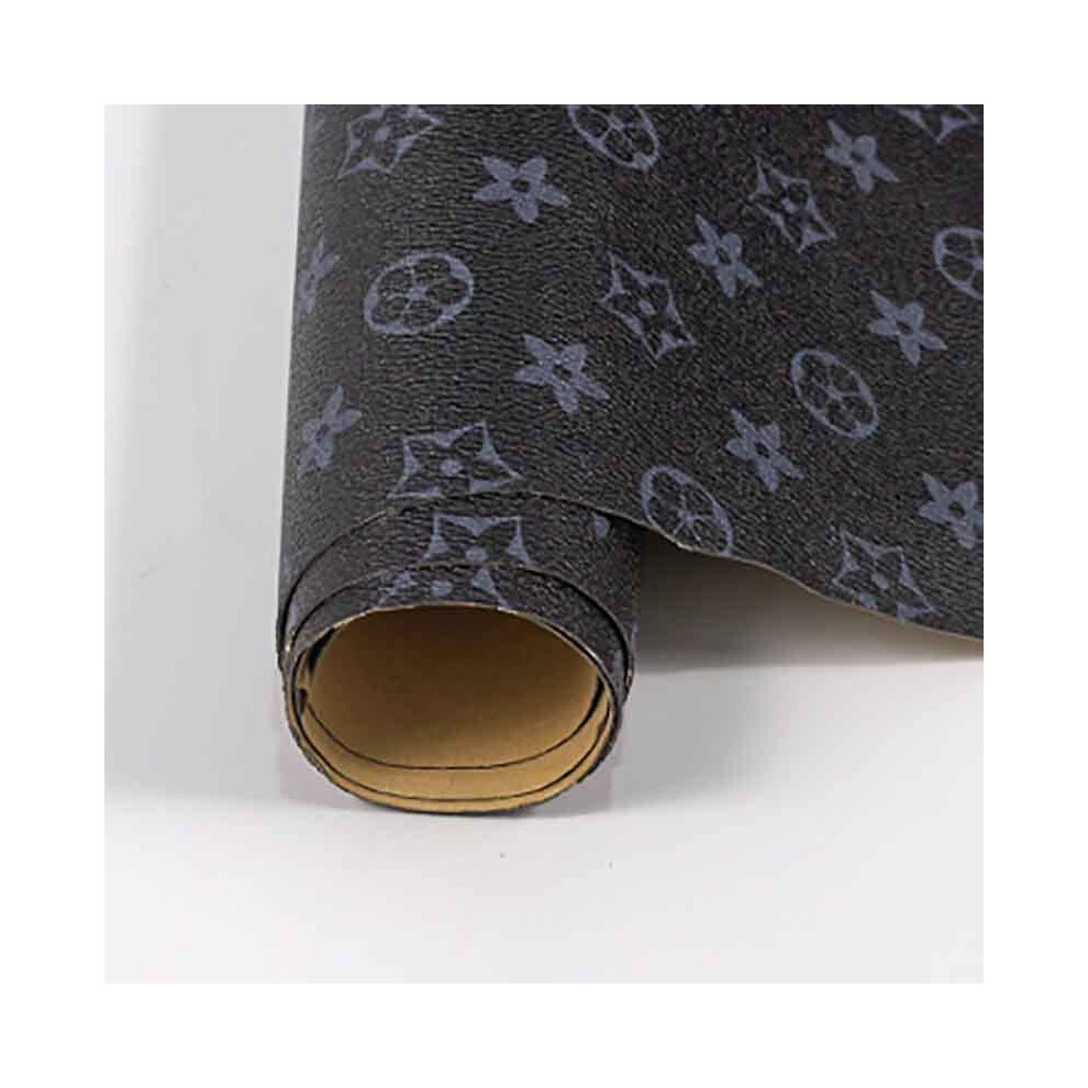 Leather Tape Selfadhesive Pu Vinyl Patch For Sofa Couch Car Seat Upholstery (Flower 100X140cm) Black 9323874695808