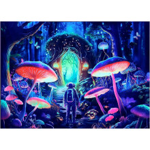 Dřevěné puzzle s motivem fantasy lesa, 500 dílků, pro rodiny, zajímavá zábava pro rodiče a děti