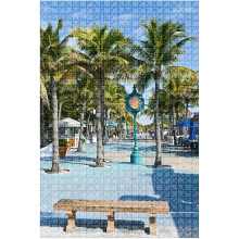 Fort Myers Beach Downtown 1000 bitars träpussel, naturlandskap heminredning utmanande pedagogisk leksak present