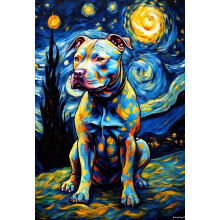 Rompecabezas de 1000 piezas de Pitbull de noche estrellada: juegos educativos, juguetes antiestrés, regalo único para decoración del hogar.