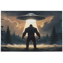 Sasquatch Alien Forest 500 Piece Jigsaw Puzzle, Impossible Hard Difficult Challenging Puzzle for Party & Family Games
