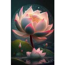 Drevené puzzle Ružový lotos, 200 dielikov, bez prachu, perfektné prepojenie, bytová dekorácia a darček k narodeninám.