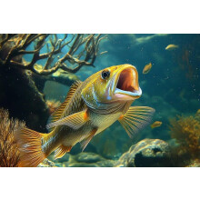 300 Piece Largemouth Bass and Underwater Landscape Jigsaw Puzzle - Gift for Fishing Lovers Nature Home Decor