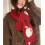 Whimsy Twee Neck Scarf Apple Pattern Winter Warm Whimsical 2000s Accessory 4