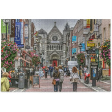 1000-dielna skladačka Dublin Grafton Street, slávne írske krajinné umenie, zábavná hra pre celú rodinu a dospelých.