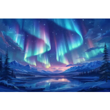 Aurora Northern Lights Anime Art 1000 bitars träpussel, skolmaterial och familjedekoration