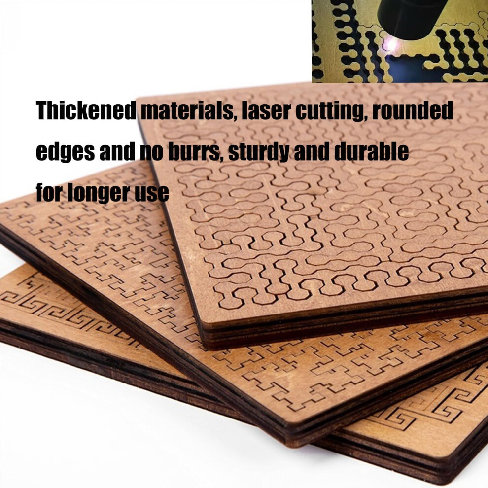 Puzzle Fractal En Bois – Formes Irrégulières – Défi Stimulant – Cadeau Unique Pour Esprits Curieux – 25 Pièces