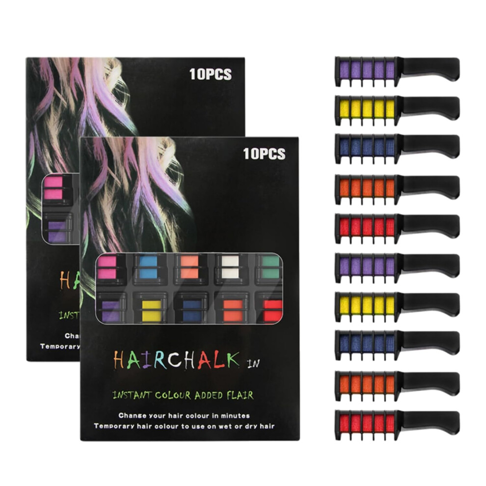 Oimg Festive Fun Hair Chalk Combs 10 Colours Temporary Hair Colour Washable Dye