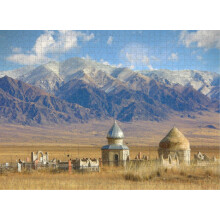 Puzzel van 500 stukjes van de oude centrale begraafplaats in Kazachstan - een uitdagende doe-het-zelf-activiteit voor het hele gezin.