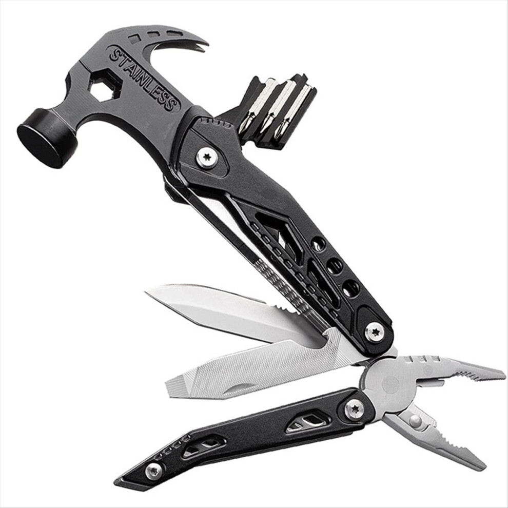 Multitool Hammer Folding Survival Tool: 14 In 1 All One Multi Mini Sma 4852494339274