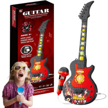 All-in-One Mikrofon Spielzeug Tragbare Kinder Karaoke Maschine Ständer Lichter Gitarre