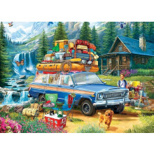 Αμερικανικά Κλασικά Φόρτωση του Παζλ Wagoneer 500 Κομματιών σε Στυλ Eurographics, Νοσταλγική