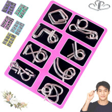 Metal Montessori Puzzle Solving Physics Mind Metal Puzzles Brain Teaser Ring Challenging Iron Ring for Problem-Solving