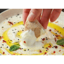 Rompecabezas de 1000 piezas para adultos con salsa de queso crema Labneh, temática gastronómica, grande, difícil, genial y difícil.