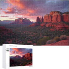 Drevené puzzle Cathedral Rock Sedona s 1000 dielikmi, jedinečný darček na stenu, vzdelávacia hra pre celú rodinu.