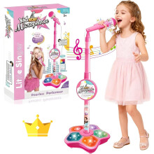 Sternenmikrofon mit Ständer, All-in-One-Mikrofon-Spielzeug, Karaoke-Maschine mit Licht