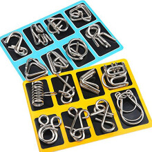 Rompecabezas de metal con anillo 3D entrelazado, juego de lógica de inteligencia, desafiante rompecabezas de anillo de hierro para niños y adultos,