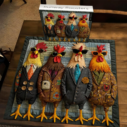 Παζλ 1000 τεμαχίων Runways Roosters - Μοναδικό μοντέρνο δώρο με θέμα το ζώο-κόκορας 2