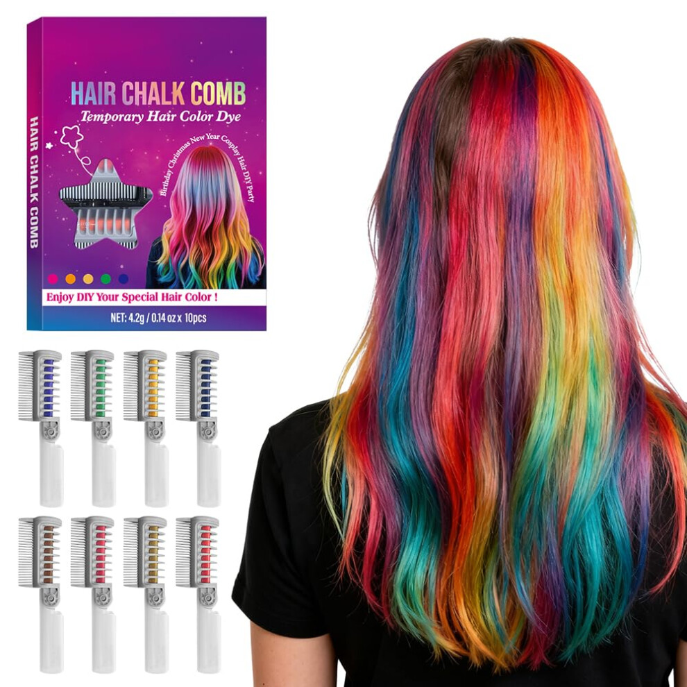 Oimg Festive Fun Hair Chalk Combs Kids Temporary Hair Colour Dye Washable