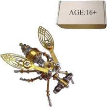 3D Metal Fruit Fly Assembly Puzzles DIY Steampunk Mechanical Model Kits Desktop Creative Ornament Static Version 100 Pieces+