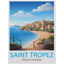 1000-palainen Saint Tropez Ranskan Riviera Vintage -matkajulistepalapeli - Vaikea palapeli Opetuslahja