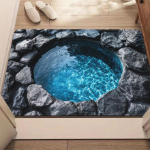 3D Optical Illusion Low Pile Square Carpets Non-Slip Washable 40x60cm