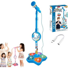 Karaoke-Mikrofon für Kinder, Spielzeug mit LED-Beleuchtung, verstellbarem Ständer – das perfekte Geschenk für Konzerte