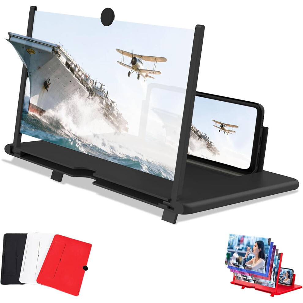 Oimg Screen Magnifier 10/12" 3D Hd Projector Foldable Mobile Phone Magnifier Stand