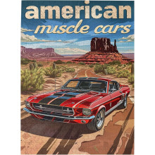 500-teiliges Puzzle mit amerikanischen Muscle-Cars für Erwachsene – Gehirntraining, einzigartige Motive, Entspannungs-Deko