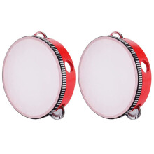 10-Inch Wooden Round Tambourine for Kids and Adults, Suitable for Beginners and Professional Tambourine Players
