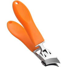 Nagel- und Zehennagelschere für eingewachsene, gebogene Zehennägel, breite Maulöffnung, knickfest, professionell, orange