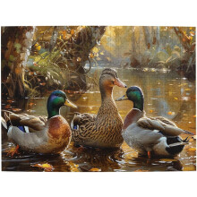 Puzzel met wilde eenden en eenden in jachtthema, 500 stukjes, een leuke puzzel voor volwassenen, familie en vrienden.