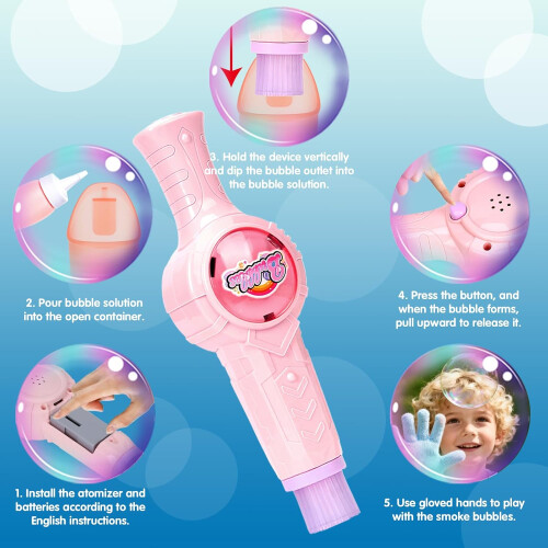 Elastic Bubble Fog Wand Magic Smoke Machine with Bubble Solution Manual 2