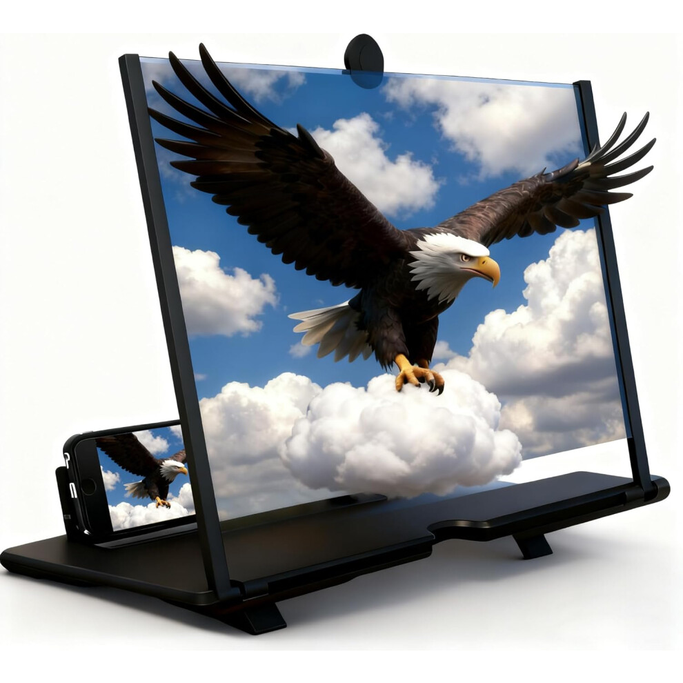 Oimg Screen Magnifier 12" Upgraded 3D Hd Mobile Screen Clear Lightweight Foldable