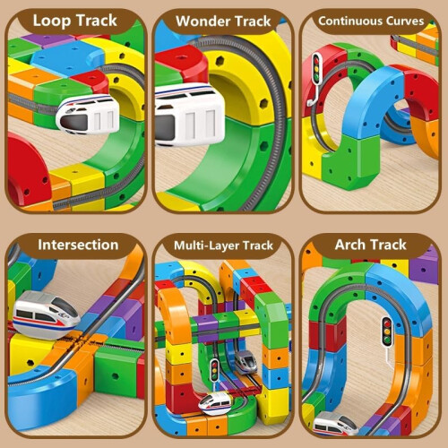 Nuevo juego de tren eléctrico, pista de carreras flexible, juguete STEM ...