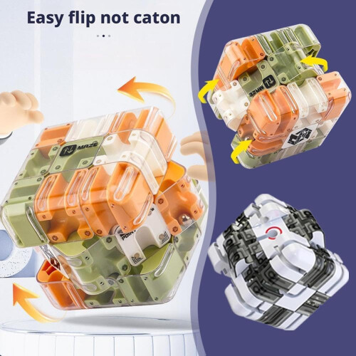 Large 3D Labyrinth Puzzle Cube 3D Maze Magic Cube Ball Spatial Awareness Brain Training High-Difficulty Brain Teaser Gift Colorful 2