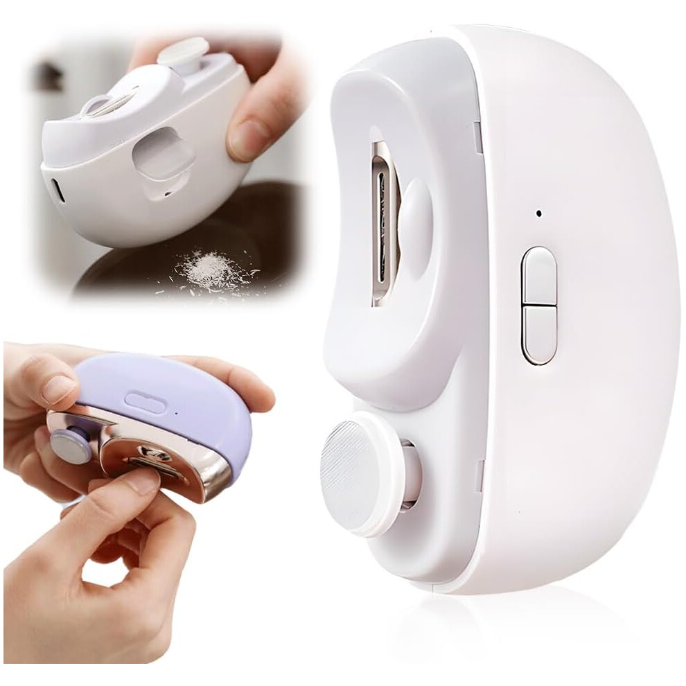 Oimg 2026 New Electric Nail Clipper Multifunctional Nail Trimmer Toe Nail Clippers With Nail Scraps Storage Safety White