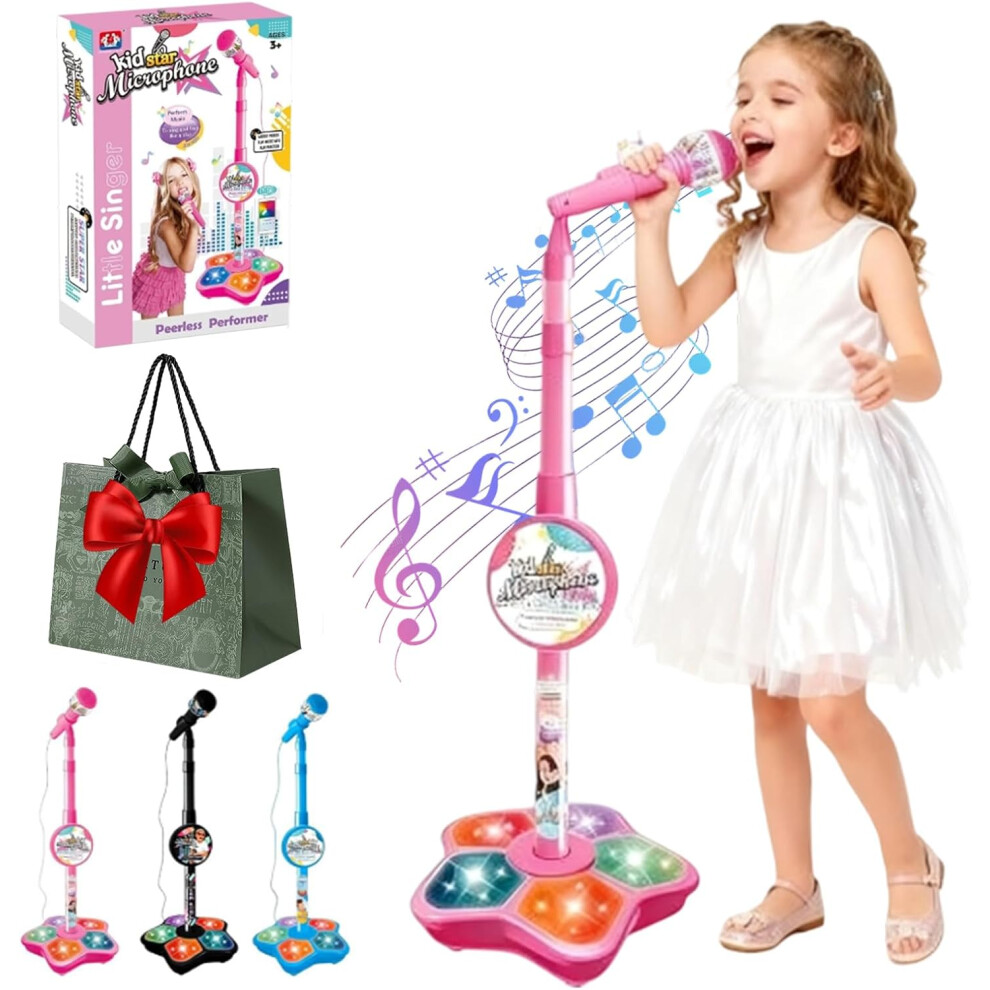 Wielofunkcyjny Mikrofon Dla Dzieci, Stojak Na Mikrofon, Kolorowe śWiatłA, Wbudowana Muzyka-image