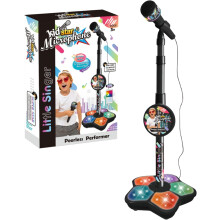 Mikrofonständer für Kinder, höhenverstellbar, LED-Licht, abnehmbar, zum Singen